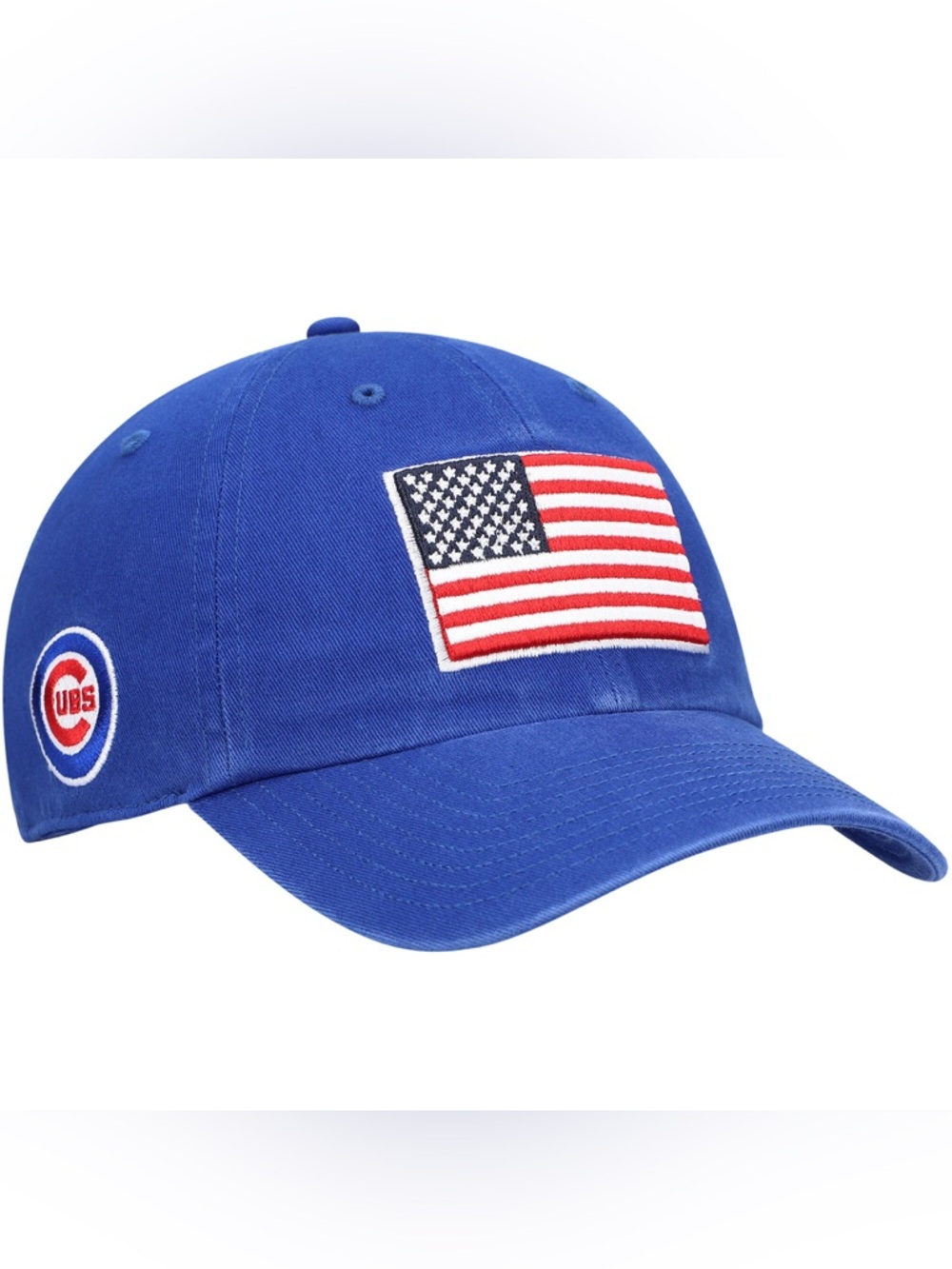 Chicago Cubs '47 Royal Heritage Front Clean Up Adjustable Hat USA Flag